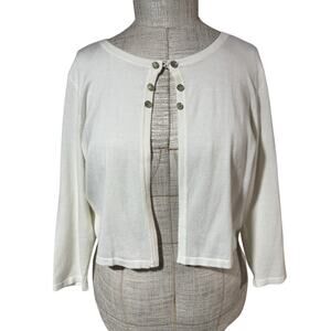 7th Avenue Design Studio New York and Company White Cardigan‎ - XL Y2K Cropped